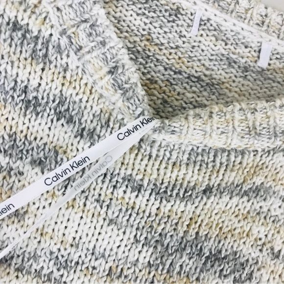 CALVIN KLEIN Cabincore Marled Knit Fringe Pullover Sweater - Picture 7 of 8